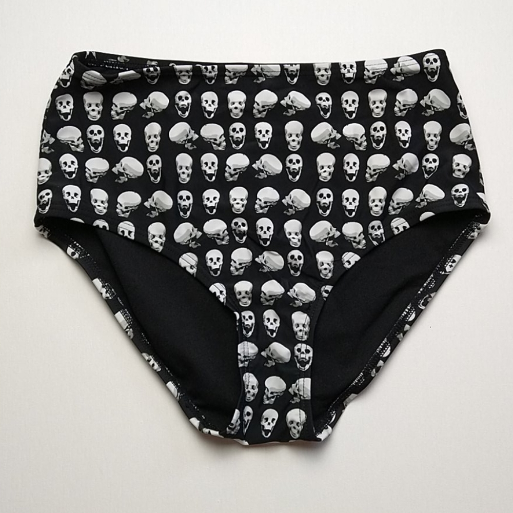 Hot Topic High Rise Skull Bathing Suit Bottoms